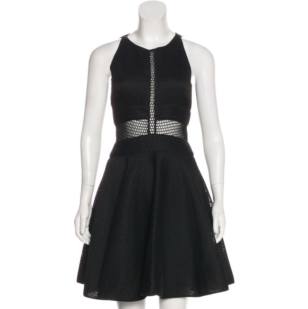 Black Zac Posen sleeveless mesh mini dress